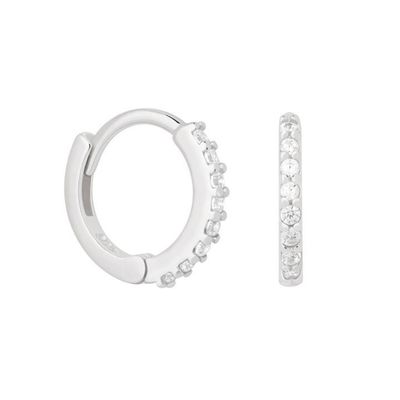 ODM 925 Sterling Silver Hoop Earrings Medium Dengan Vermeil Plating Emas Kecil 18K