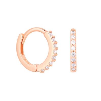 ODM 925 Sterling Silver Hoop Earrings Medium Dengan Vermeil Plating Emas Kecil 18K