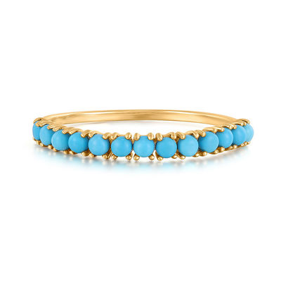 Perhiasan Custom Half Turquoise Gold Plated tahan lama halus 925 Perak cincin Fashion