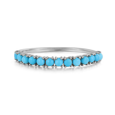 Perhiasan Custom Half Turquoise Gold Plated tahan lama halus 925 Perak cincin Fashion