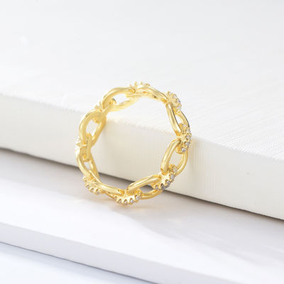 CZ Diamonds Eternity Rings 925 Sterling Silver untuk Perhiasan Pria