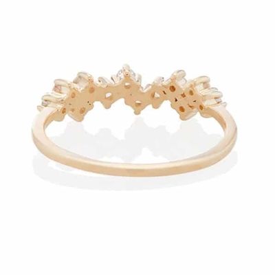 925 Perhiasan Perak Sterling Prong Setting Mini Clear CZ Band Rings untuk Wanita Sterling