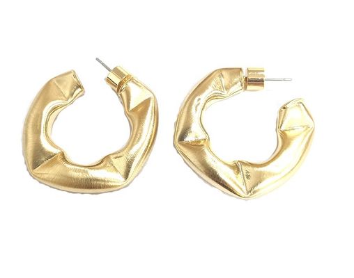 Sesuaikan anting-anting Hoop Kuningan tebal yang dipoles anting-anting Hoop Kuningan kecil