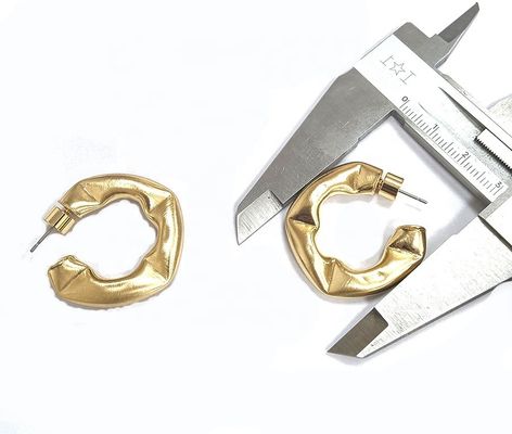 Sesuaikan anting-anting Hoop Kuningan tebal yang dipoles anting-anting Hoop Kuningan kecil