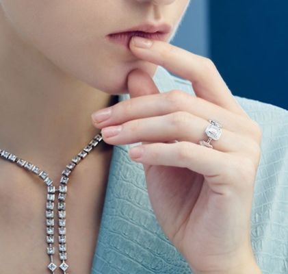 Emerald Putih CZ Wanita Eternity Band Baguette 18K Emas 925 Sterling Perak Cincin