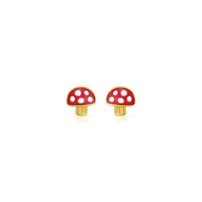 Chubby Jamur Earrings 925 Anak-anak Sterling Earrings Perak