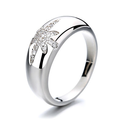 Unisex Alibaba-Online-Shopping Emas Plated Starburst Band Cincin dalam Sterling Perak 925