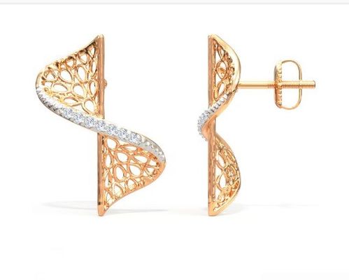 2024 Earring Set dengan Pave Setting Technology dan Cubic Zirconia Swerve Twist Studs