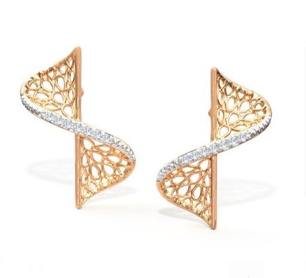 2024 Earring Set dengan Pave Setting Technology dan Cubic Zirconia Swerve Twist Studs