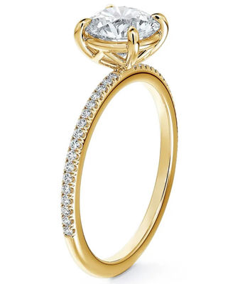 925 Sterling Perak Brazil Bulat Putih CZ Cincin Pertunangan Perhiasan Mewah Aksesoris
