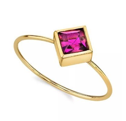 14K Gold Dip Cubic Zirconia Crystal Ring OEM Rhinestone Ring