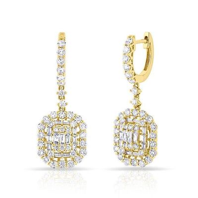 Earrings CZ Putih 925 Sterling Perak Gaya Klasik untuk pertunangan dan pernikahan