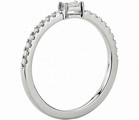 Perhiasan Mewah 925 Perhiasan Perak Sterling Cincin dengan Batu Hijau atau Putih dan 18K Plating Emas