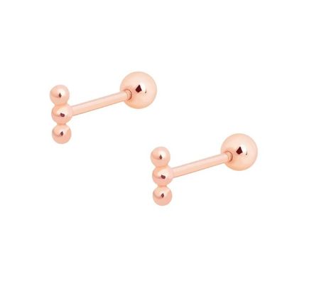 Mini Barbell Perak Stud Earring dengan Sekrup Kembali 925 Sterling Perak