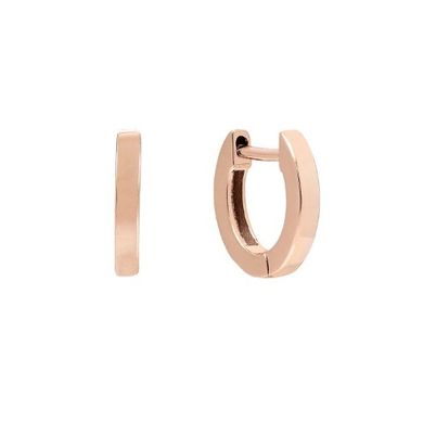 Minimalis Trendy Huggies 925 Sterling Perak Unisex Earrings dengan 18K Gold Plating
