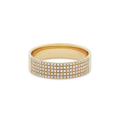 Micron Pave CZ 18K emas dilapisi batu permata cincin cerutu 925 Sterling Perak