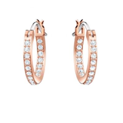 Elegant Earrings Biru Putih Cz 925 Sterling Silver Dangle Hoop Earrings Untuk Wanita