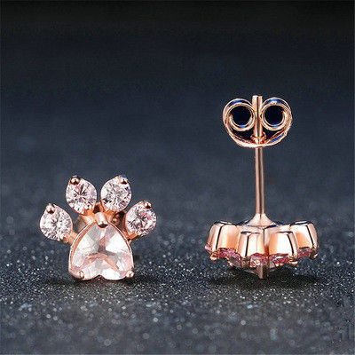 Penampilan Indah Anak-anak Jejak Hewan Earrings Stud Dalam 925 Sterling Perak Kuningan