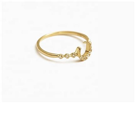 Perhiasan perak 925 Custom Moon Ring dengan emas 14k 18k 24k dari Brasil 2022