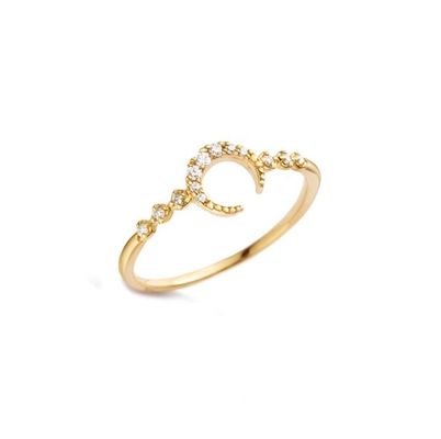 Perhiasan perak 925 Custom Moon Ring dengan emas 14k 18k 24k dari Brasil 2022