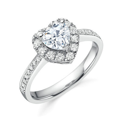Kuningan Kreatif Bentuk Hati Jelas CZ 925 Sterling Perak Eternity Band Cincin Untuk Wanita Perhiasan