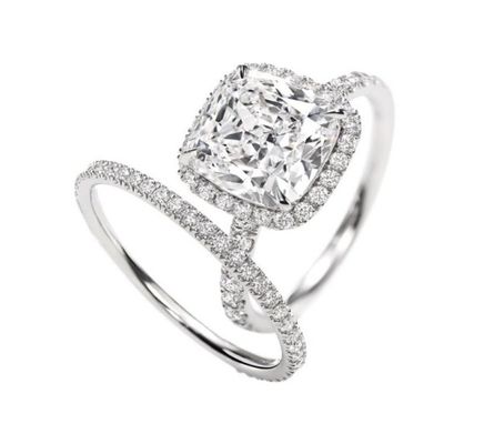 Eropa dan Amerika Tren Perak Sterling Cincin Pertunangan Set Dengan Plating Perak