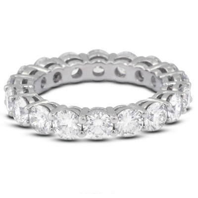 925 Sterling Silver 4mm CZ Eternity Band Ring ECO-Friendly Ya Plating Rose Gold