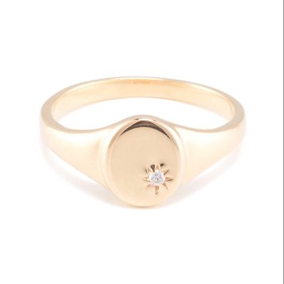 18K Gold Vermeil Sunflower Signet Ring dengan Desain Minoritas di 925 Sterling Silver