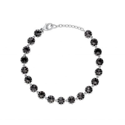 Thorn CZ Persegi Tenis Berlian Persegi Batu Permata Hitam Dilapisi Rhodium