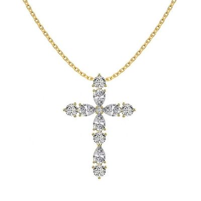 Personalize 925 Sterling Silver Cross Kalung 18k Silver Cross Dan Rantai Wanita