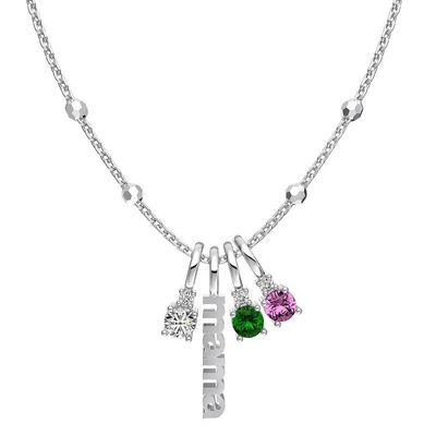 White CZ 4mm 925 Perak Kalung Wanita Zircon Batu Kalung Mewah DIY