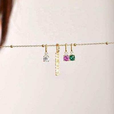 White CZ 4mm 925 Perak Kalung Wanita Zircon Batu Kalung Mewah DIY
