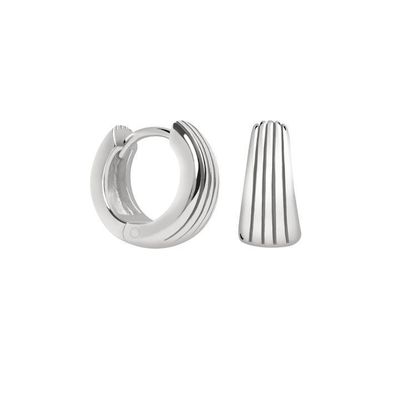 ECO 925 Sterling Silver Huggie Earrings Putih Emas Lapisan Untuk Ulang Tahun