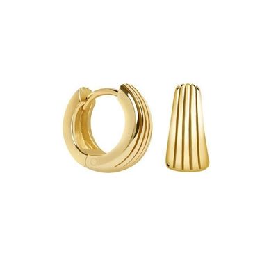 ECO 925 Sterling Silver Huggie Earrings Putih Emas Lapisan Untuk Ulang Tahun