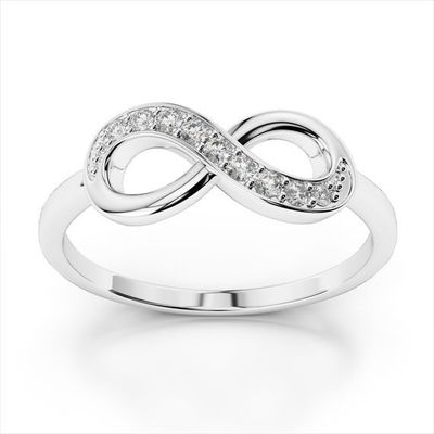 White CZ Stone Love Infinity Rings dalam Perak Sterling 925 untuk Percintaan Abadi