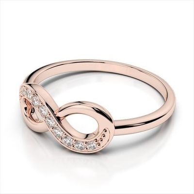 White CZ Stone Love Infinity Rings dalam Perak Sterling 925 untuk Percintaan Abadi