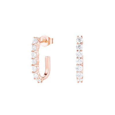 Trendy 925 Sterling Perak 14k Emas Trendy Bend Stud Earrings Untuk Wanita Gadis Perhiasan