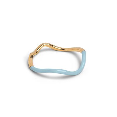 925 Sterling Silver 18k Gold Pink Enamel Band Ring Untuk Wanita Gadis