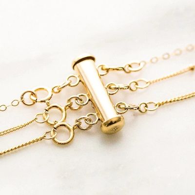 925 Perhiasan Perak Sterling terbaru 18K emas dilapisi berlapis kalung jimat