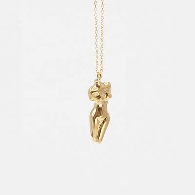 925 Sterling Silver Venus Wanita Body Pendant Kalung Disesuaikan Untuk Pakaian Anda