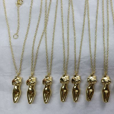 925 Sterling Silver Venus Wanita Body Pendant Kalung Disesuaikan Untuk Pakaian Anda