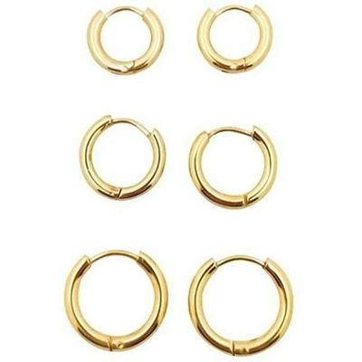 Simply Rose Gold 8mm Hinged Huggie Hoop kecil Earrings stainless steel untuk kelulusan