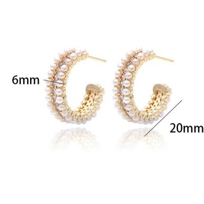 Aksesoris Wanita 925 Sterling Silver Hoop Earrings dengan Mother of Pearl Clear CZ