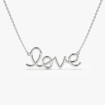 Solid 925 Sterling Silver 14K Gold Plated Love Pendant Kalung untuk Wanita Hadiah Valentine