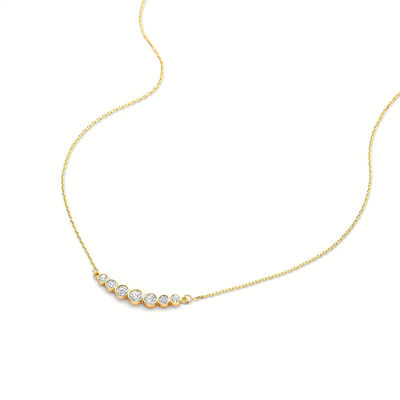 Minimalis 925 Sterling Silver Tennis Pendant Kalung untuk Wanita Lapisan Kalung yang dapat ditumpuk