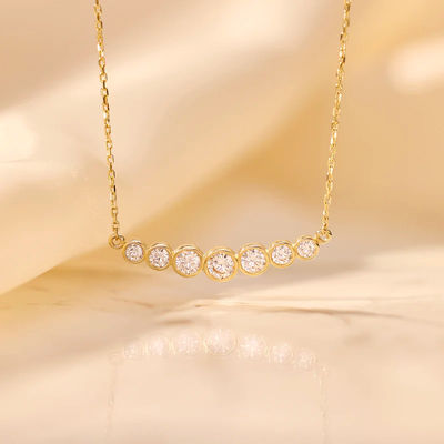 Minimalis 925 Sterling Silver Tennis Pendant Kalung untuk Wanita Lapisan Kalung yang dapat ditumpuk