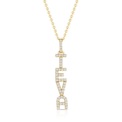 Elegant 925 Sterling Perak 14K Emas MAMA Terapung Long Pendant Kalung