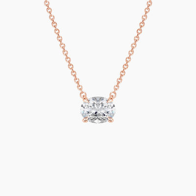Oval Cut 5A Putih Kubik Zirconia Berkilau Batu Permata Pendant Kalung untuk Wanita Perhiasan Klasik