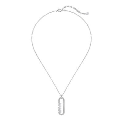 18k Gold Mom paperclip Pendant Kalung di 925 Sterling Silver