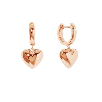 Anting-anting Rumbai Hati Berongga Tetes Air Berlapis Emas 18K untuk Acara Hadiah